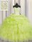 Free and Easy Floor Length Yellow Green 15 Quinceanera Dress Sweetheart Sleeveless Lace Up