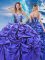 Custom Designed Floor Length Lace Up Quinceanera Dress Purple for Military Ball and Sweet 16 and Quinceanera with Beading and Pick Ups