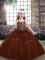 Floor Length Ball Gowns Sleeveless Brown Pageant Dresses Lace Up
