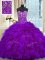 Spectacular Sweetheart Sleeveless Organza Sweet 16 Dresses Beading and Ruffles Brush Train Lace Up