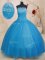 Best Selling Beading Sweet 16 Quinceanera Dress Baby Blue Lace Up Sleeveless Floor Length