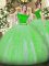 Classical Green Off The Shoulder Zipper Appliques and Ruffles Quinceanera Dresses Short Sleeves