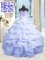 Light Blue Sleeveless Beading and Ruffles Floor Length Sweet 16 Dresses