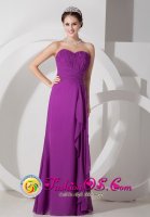 Kahului Hawaii/HI Sweetheart Floor-length Purple Empire Chiffon Ruffled RuchQuinceanera Dama Dress