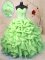Low Price Sweetheart Sleeveless Quinceanera Dress Floor Length Beading and Ruffles and Pick Ups Yellow Green Organza