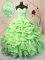 Low Price Sweetheart Sleeveless Quinceanera Dress Floor Length Beading and Ruffles and Pick Ups Yellow Green Organza