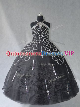 Free and Easy Organza Sleeveless Floor Length Sweet 16 Dresses and Beading