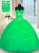 Green Ball Gowns Sweetheart Sleeveless Tulle Floor Length Lace Up Appliques Quince Ball Gowns