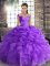 Floor Length Ball Gowns Sleeveless Lavender Quince Ball Gowns Lace Up