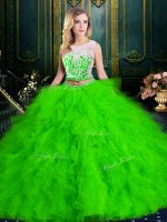 Scoop Floor Length Two Pieces Sleeveless Military Ball Gown Zipper
