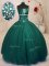 Decent Dark Green Sleeveless Tulle Lace Up Sweet 16 Dresses for Military Ball and Sweet 16 and Quinceanera
