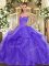 Inexpensive Lavender Sleeveless Tulle Lace Up Ball Gown Prom Dress for Military Ball and Sweet 16 and Quinceanera
