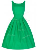 Luxurious Knee Length Lace Up Quinceanera Dama Dress Green for Prom and Party and Wedding Party with Ruching