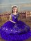 Floor Length Lace Up Winning Pageant Gowns Purple for Wedding Party with Embroidery and Ruffled Layers