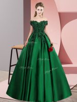 Fashionable Green Ball Gown Prom Dress Sweet 16 and Quinceanera with Lace Off The Shoulder Sleeveless Zipper