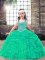 Beauteous Tulle Straps Sleeveless Lace Up Beading Kids Pageant Dress in Turquoise