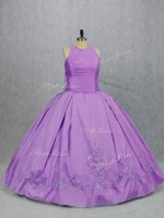 Cute Lilac Ball Gowns Embroidery Sweet 16 Dresses Zipper Taffeta Sleeveless Floor Length(SKU PSSW1035-4BIZ)