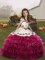 Fashionable Fuchsia Ball Gowns Embroidery and Ruffled Layers Kids Pageant Dress Lace Up Organza Sleeveless Floor Length