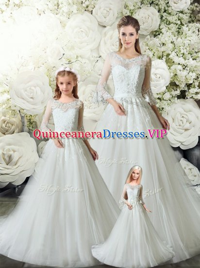 Most Popular Sleeveless Lace Zipper Ball Gown Prom Dress with White Court Train - Click Image to Close