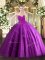 Beading 15 Quinceanera Dress Fuchsia Lace Up Sleeveless Floor Length