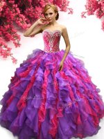 Fashion Sweetheart Sleeveless Organza Sweet 16 Dresses Ruffles Lace Up(SKU YYPJ079-1BIZ)