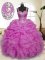 Great Pick Ups Lilac Sleeveless Organza Zipper 15th Birthday Dress for Military Ball and Sweet 16 and Quinceanera