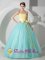 Filderstadt Germany Fabulous Baby Blue and Yellow For Strapless Quinceanea Dress Sash and Ruched Bodice Decorate