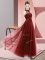 Top Selling Floor Length Empire Sleeveless Wine Red Dama Dress for Quinceanera Lace Up