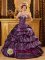 Oak Lawn Illinois/IL Custom Made Taffeta Dark Purple Sweetheart Appliques and Pick-ups for Quinceanera Dress