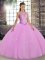 Custom Designed Floor Length Ball Gowns Sleeveless Lilac Ball Gown Prom Dress Lace Up