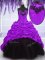 Pick Ups Sweep Train Ball Gowns Quinceanera Dress Purple Sweetheart Taffeta Sleeveless With Train Lace Up
