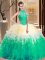Multi-color Backless Quinceanera Gowns Lace and Appliques and Ruffles Sleeveless Floor Length