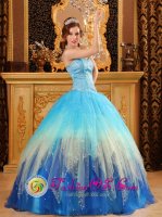 Sturgis South Dakota/SD Gorgeous Multi-color Blue Quinceanera Dress with Sweetheart Neckline and Beading Decorate