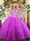 Sumptuous Beading Sweet 16 Quinceanera Dress Fuchsia Lace Up Sleeveless Floor Length
