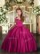 Custom Design Fuchsia Satin Lace Up Little Girls Pageant Dress Wholesale Sleeveless Floor Length Ruching