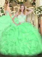 Edgy Sleeveless Lace and Ruffles Zipper Sweet 16 Quinceanera Dress(SKU SJQDDT1634002BIZ)