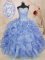 Sweetheart Sleeveless Zipper Ball Gown Prom Dress Light Blue Organza