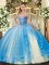 Noble Sleeveless Beading and Ruffles Lace Up Ball Gown Prom Dress