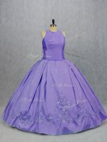 Perfect Lavender Ball Gowns Taffeta Scoop Sleeveless Embroidery Floor Length Zipper 15 Quinceanera Dress(SKU PSSW1035-3BIZ)