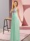 Superior Empire Dama Dress for Quinceanera Apple Green Scoop Chiffon Sleeveless Floor Length Side Zipper