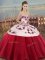 Custom Designed Sweetheart Sleeveless Tulle Ball Gown Prom Dress Embroidery and Bowknot Lace Up