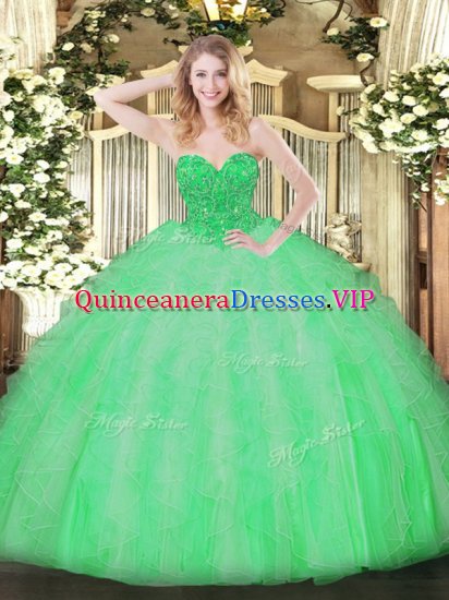 Sweetheart Sleeveless Organza Sweet 16 Dress Ruffles Lace Up - Click Image to Close