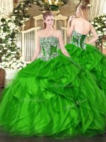 Lace Up Vestidos de Quinceanera Beading and Ruffles Sleeveless Floor Length(SKU SJQDDT1459002BIZ)