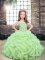Modern Yellow Green Sleeveless Tulle Lace Up Glitz Pageant Dress for Party and Sweet 16 and Wedding Party
