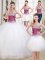 Discount Four Piece White Ball Gowns Sweetheart Sleeveless Tulle Floor Length Lace Up Beading Military Ball Gown