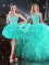 Low Price Floor Length Turquoise Quinceanera Dress Sweetheart Sleeveless Lace Up