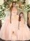 Fancy Sleeveless Beading Backless Quinceanera Gown