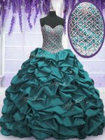 Superior Sleeveless Lace Up Floor Length Beading and Sequins and Pick Ups Sweet 16 Dresses