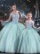 Captivating Floor Length Light Blue Sweet 16 Dress Sweetheart Sleeveless Lace Up