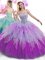 Designer Beading and Ruffles Quinceanera Gowns Multi-color Lace Up Sleeveless Floor Length